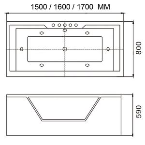עיסוי אקרילי מודרני חדש זכוכית רב תפקודי ג'קוזי בריכות ג'קוזי אמבטיות ואמבטיה אמבט ספא אמבט בלבואה אור LED כפול - Product Image 6