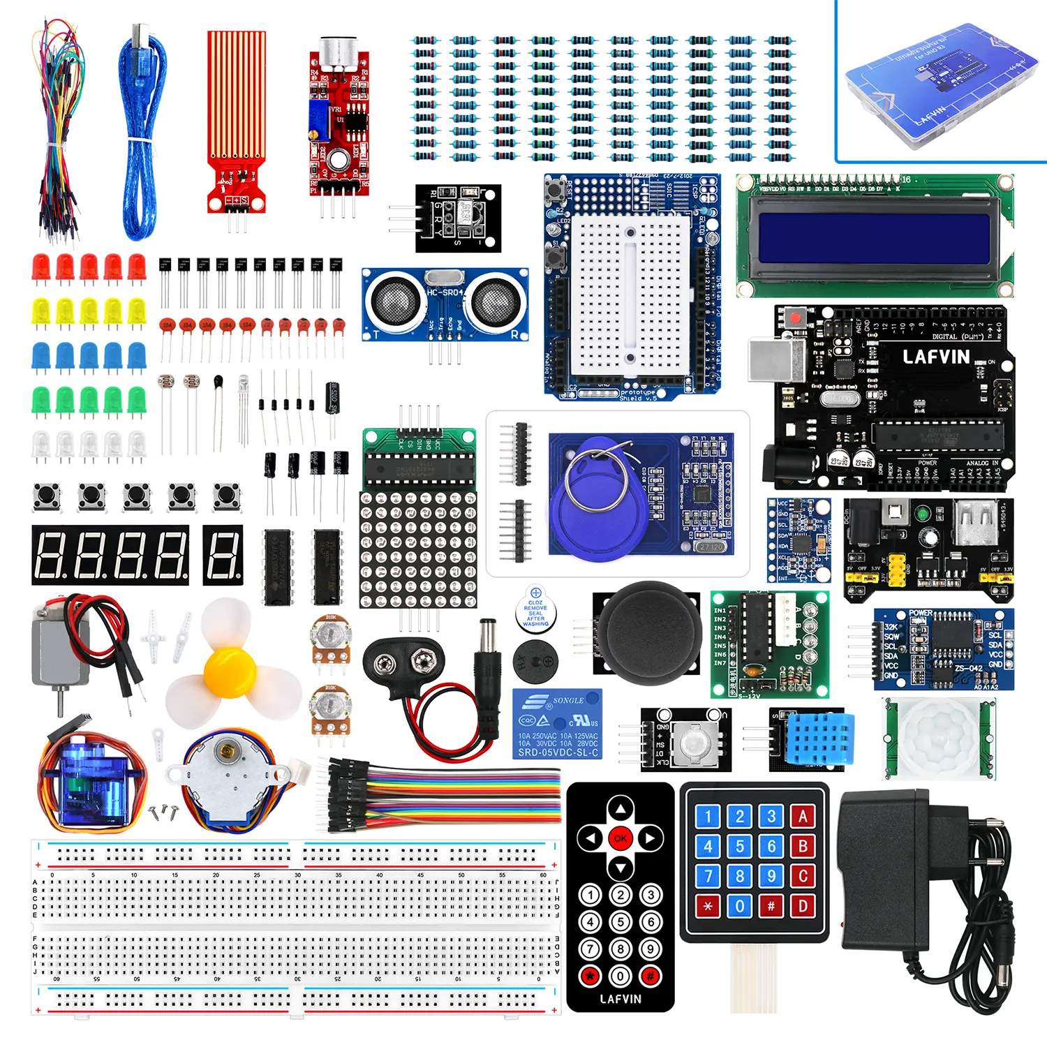 Kit iniciante para ardu, kit de projeto r3 com motor de passo ardu, sensor ultrassônico, kit de iniciante