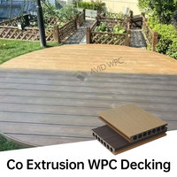 Revêtement de terrasse en composite WPC anti-corrosion, design bicolore, pour terrasse, patio, jardin