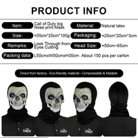 Masque en latex Call of Duty Big Nose Skeleton Ghost Face, masque de démon effrayant pour Halloween, maison hantée, escape room, accessoire personnalisable