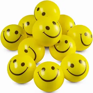 Yellow Smile Face Stress bälle für Kinder Party Favor Goodie Bag Fillers Office Requisiten für Erwachsene Relax PU Ball