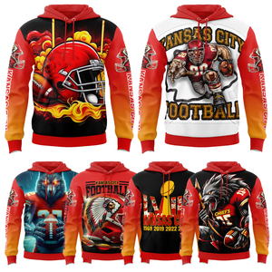 DOVEARK personnalisé OEM/ODM USA équipes de football N-F-L surdimensionnées Kansas City différent nouveau blanc salut chefs uniforme pull à capuche - Product Image 1