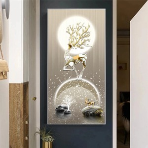 Moderno di lusso nordico animale astratto pittura di <span class=keywords><strong>cervo</strong></span> stampa per la camera di famiglia decorazione del portico arte della <span class=keywords><strong>parete</strong></span> - Product Image 3