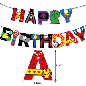 Nouvelle décoration de fête d'<span class=keywords><strong>anniversaire</strong></span> des <span class=keywords><strong>Avengers</strong></span>, ensemble de ballons Spiderman Ironman, bannières, drapeaux - Product Image 4
