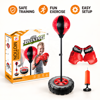 Ballon de frappe réglable pour enfants avec support à ressort, gants et pompe, ensemble de boxe pour enfants pour débutants