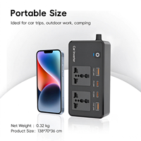 RuiMart Mini Convertisseur de Prise CA Intelligent 12V 220V DC vers AC, Onduleur de Voiture 200W pour Véhicule