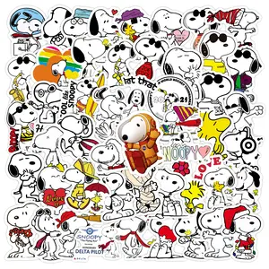 car accessories stickers family Suppliers-50PCS Cartoon Cute Puppy PVC Vinyl Stickers for Laptop Skateboard Guitar Luggage Gift DIY Kids Toy Stickers