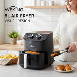 Nouvelle Conception <span class=keywords><strong>Friteuse</strong></span> à <span class=keywords><strong>Air</strong></span> 8L avec Affichage Visuel et Protection Contre la Surchauffe, Appareil Électroménager en Plastique, Couleur Personnalisable - Product Image 5