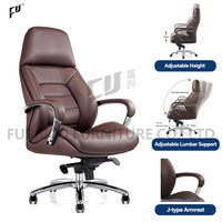 Fauteuil de bureau moderne en gros, réglable, à dossier haut, en cuir PU, pivotant, avec accoudoirs, pour cadre dirigeant