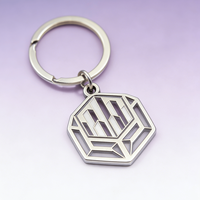 Porte-clés personnalisé en métal rotatif avec logo, en alliage de zinc, design dynamique pour promotion de marque, cadeau, prix de gros