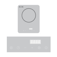 Table de cuisson à induction portable ultra-mince 2000W à brûleur unique, verre transparent, LED blanche, conforme à la norme CE