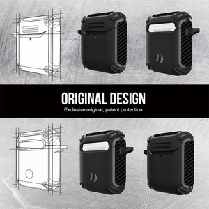 Pour étui <span class=keywords><strong>Airpods</strong></span> personnalisé en fibre de <span class=keywords><strong>carbone</strong></span> TPU antichoc avec mousqueton crochet anneau étui d'armure pour <span class=keywords><strong>Airpods</strong></span> Pro Gen 3 2 1 - Product Image 6