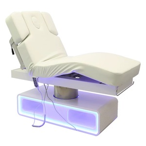 Fauteuil de massage électrique incurvé moderne pour salon de beauté, spa facial, traitement cosmétique, lit de beauté pour cils, LED, 3 moteurs - Product Image 1