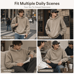 Sweat à capuche surdimensionné pour homme en coton 458G, lourd, délavé, effet vieilli, bords effilochés, style streetwear, fournisseur OEM, vêtement d'extérieur - Product Image 2