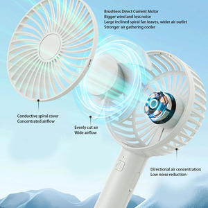 Ventilateur portable promotionnel pour étudiants, mini-ventilateur USB à longue autonomie avec support et logo personnalisé - Product Image 4