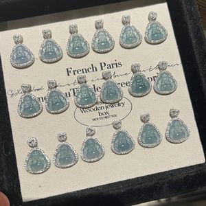 Collar con Colgante de Buda de Jade Azul Natural, Plata de Ley S925 con Incrustaciones de Buda Sonriente, Nuevo Colgante Chino Fino - Product Image 4