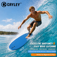 Planche de surf en mousse souple, planche de surf pour débutants avec ailerons amovibles et leash de cheville, pont en XPE et noyau en EPS pour le surf en mer