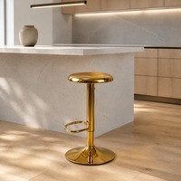 Tabourets de bar modernes et minimalistes en métal réglables avec pieds dorés pour îlot de cuisine, bar et salle à manger