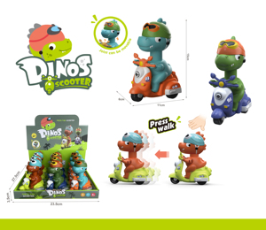 Barato de buena calidad <span class=keywords><strong>prensa</strong></span> de dibujos animados dinosaurio motocicleta juguetes dinosaurio scooter para niños - Product Image 4