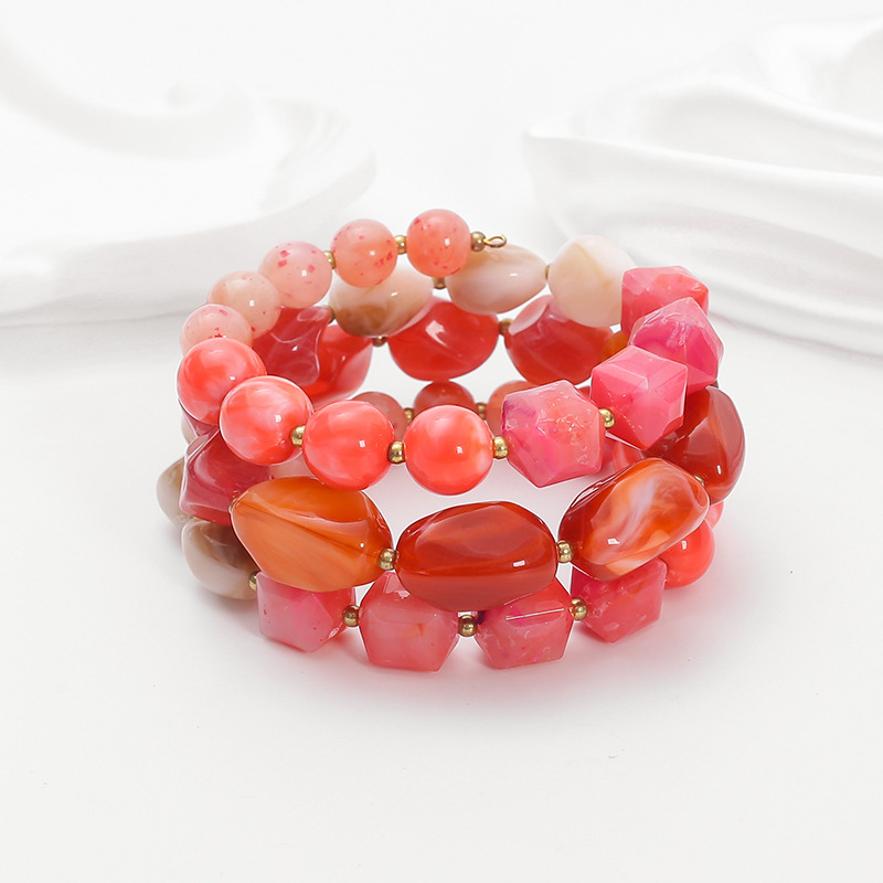 Red shaped bead bracelet-RS140-02