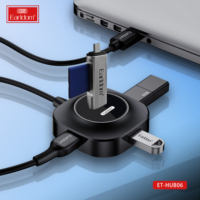 Hub USB Earldom 4 ports, séparateur de prise, interface d'extension USB 2.0, hubs pour ordinateur portable, PC, Mac, ordinateur de bureau, hub USB, alimentation externe