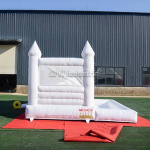 Château gonflable de videur de mariage gonflable de maison de rebond blanche de mini enfant en bas âge avec la fosse de glissière de piscine de boule pour la location - Product Image 2