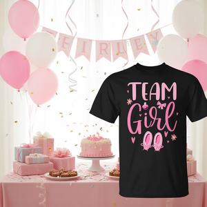 T-shirt rose pour révélation du sexe de bébé, idéal pour fête prénatale - Product Image 3