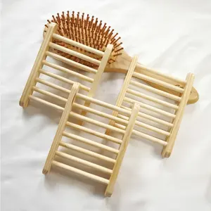 Bandeja de bambú para jabón, soporte respetuoso con el medio ambiente, accesorios de baño, bandejas de madera Natural