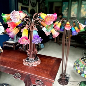 Pantalla de cristal soplado con 18 cabezas múltiples, diseño Lirio de Estanque, Novedad Europea, LED para lámpara de mesa, pantalla para lámpara de pie, bombilla E14 - Product Image 2