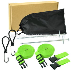 Outdoor Camping Tent <b>Ground</b> Stake Set 23cm Cross Shape With Elastic <b>Hooks</b> And Straps For RV Awning Fixing - Product Image 2