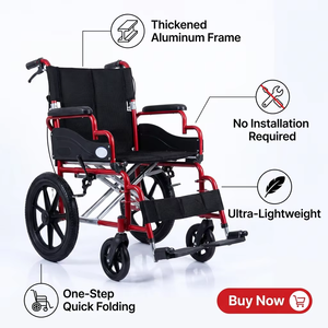 <span class=keywords><strong>Silla</strong></span> de Transporte Plegable Ligera de Aleación de Aluminio, <span class=keywords><strong>Silla</strong></span> de <span class=keywords><strong>Ruedas</strong></span> Manual Portátil para Hospital y Cuidado en el Hogar, OEM ODM - Product Image 4
