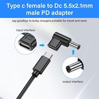 Convertidor de CC USB C de 12V, 90 grados, 5,5x2,1mm, adaptador macho USB C hembra, disparador emulador PD para enrutador de cámara, luz LED