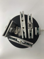 Quincaillerie robuste pour porte vitrée : Ferme-porte hydraulique à ressort au sol avec serrure pour porte vitrée