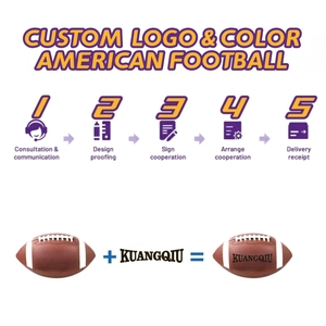 Pallone da Football Americano Personalizzabile in Pelle PU Bianca con Logo Personalizzato e Lacci Neri, Misure 3 6 9 - Product Image 3