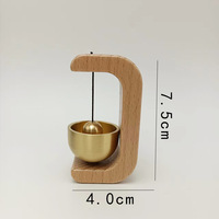 Cloche à vent moderne en laiton, style japonais, en bois massif, pour réfrigérateur, accessoires de décoration intérieure, artisanat, cadeau en métal