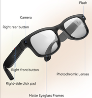 Lunettes intelligentes AIMB-G2 Pro AI avec caméra HD 8MP pour appels vidéo, enregistrement, photos, reconnaissance d'images par IA et traduction en temps réel