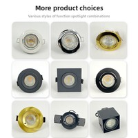 Plafonnier LED moderne avec projecteur carré en alliage de zinc, hotte encastrée, base GU10 pour l'éclairage du salon