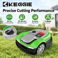 Tondeuse robot KEGGIE CE RoHS avec caméra, 3000m², 4.0Ah, largeur de coupe 22cm, hauteur de coupe 25-60mm, 8 niveaux de réglage, cartographie WiFi, IPX5, 60dB