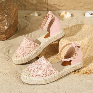 Hemp <b>Rope</b> Sole Sandals for Women New Comfortable Versatile Baotou Hollow Sandals Fisherman Sandals for Outer Wear - Product Image 3