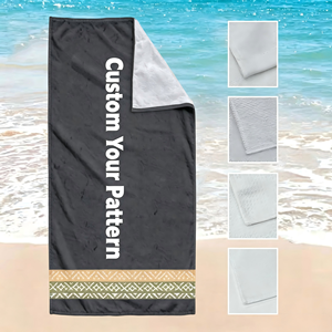 Serviette de plage en microfibre personnalisée pour commande en gros, tissu suédé, logo aux couleurs vives - Product Image 1