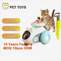 Voiture jouet télécommandée intelligente en plastique, modèle chat de dessin animé, double mode interactif avec évitement d'obstacles et réglage de la vitesse