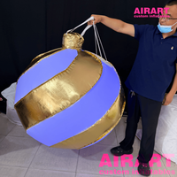 Boule de Noël LED gonflable pour la décoration de fond de scène de gala, ballon de Noël suspendu personnalisé pour accessoire de scène
