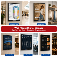 Affichage numérique mural personnalisé OEM ODM avec logo, écran LCD publicitaire, afficheur commercial intérieur, écran Android CMS