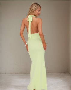 Abito Midi Bodycon Lavorato a Maglia con Scollo a V, Stile Vintage, Tinta Unita, Casual Estivo, Lavabile, con Vita Naturale e Design Tinta Unita - Vendita all'Ingrosso - Product Image 3