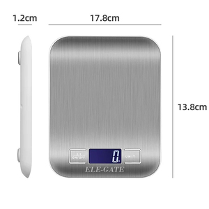 เครื่องชั่งครัวดิจิตอลสแตนเลส Ele-Gate ความจุ 10 กก. ความแม่นยำ 1 กรัม หน้าจอ LCD - Product Image 4