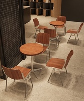 Cabine en bois massif de style américain pour salle à manger, ensemble table et chaises de café décontracté pour magasin de thé au lait et restaurant de desserts