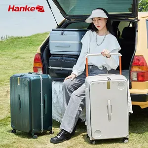 Hanke Trolley Travel Set Nuevo estilo Ligero Ahorro de mano de obra Apertura frontal Bolsa de cabina Maleta de viaje para acampar Equipaje con ruedas