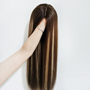 Peluca Médica de Encaje Completo de Cabello <span class=keywords><strong>Humano</strong></span> para Pacientes con Alopecia, Parte Superior de Seda de Silicona, Cabello Virgen con Tamaño Personalizado de Fábrica, Hecha a Mano - Product Image 2