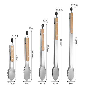 Ustensiles <span class=keywords><strong>de</strong></span> cuisine, pinces <span class=keywords><strong>à</strong></span> barbecue en acier inoxydable résistantes <span class=keywords><strong>à</strong></span> la chaleur, pinces <span class=keywords><strong>à</strong></span> aliments verrouillables en silicone avec embouts en silicone - Product Image 2