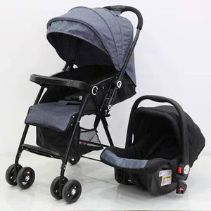 Poussette classique 3-en-1 pour bébé landau pliable avec siège à roues EVA inclus - Product Image 5